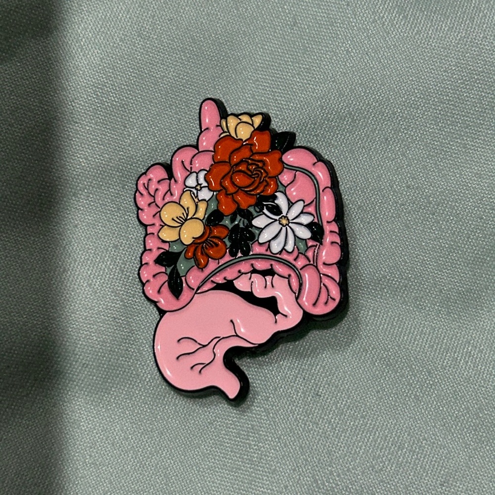 Floral anatomy enamel pin